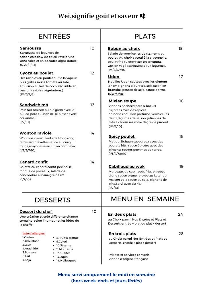 La Table Wei - Menu Image 3