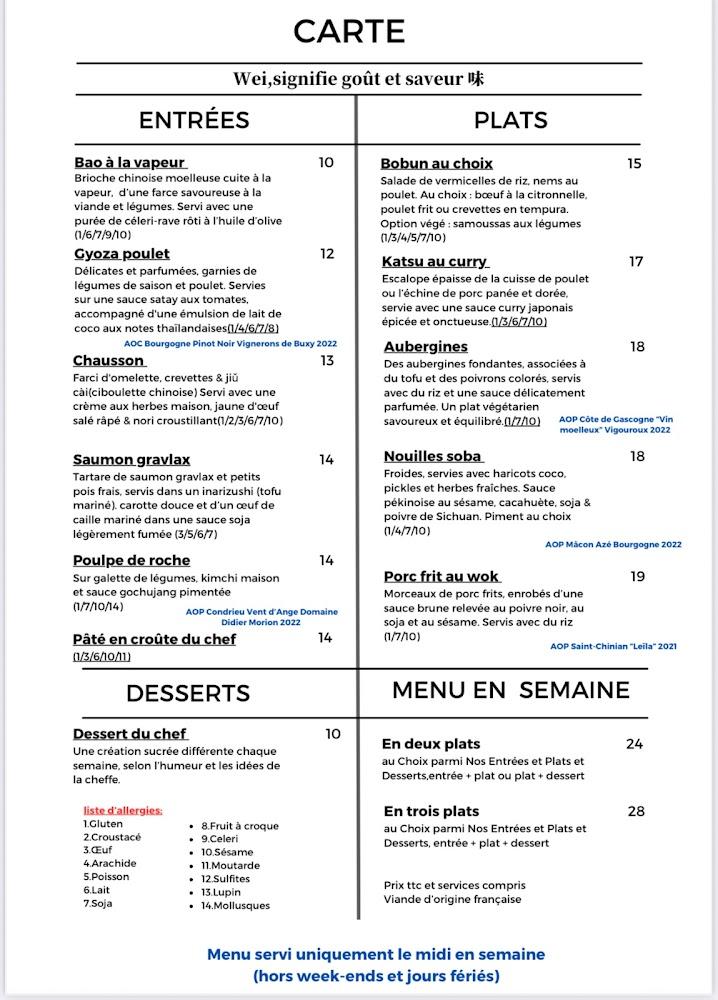 La Table Wei - Menu Image 4